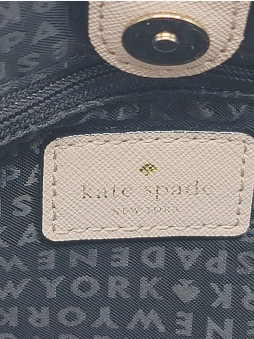 Kate Spade Laurel Way Evangelie Saffiano Leather Satchel Handbag Almond/Black - Picture 8 of 13